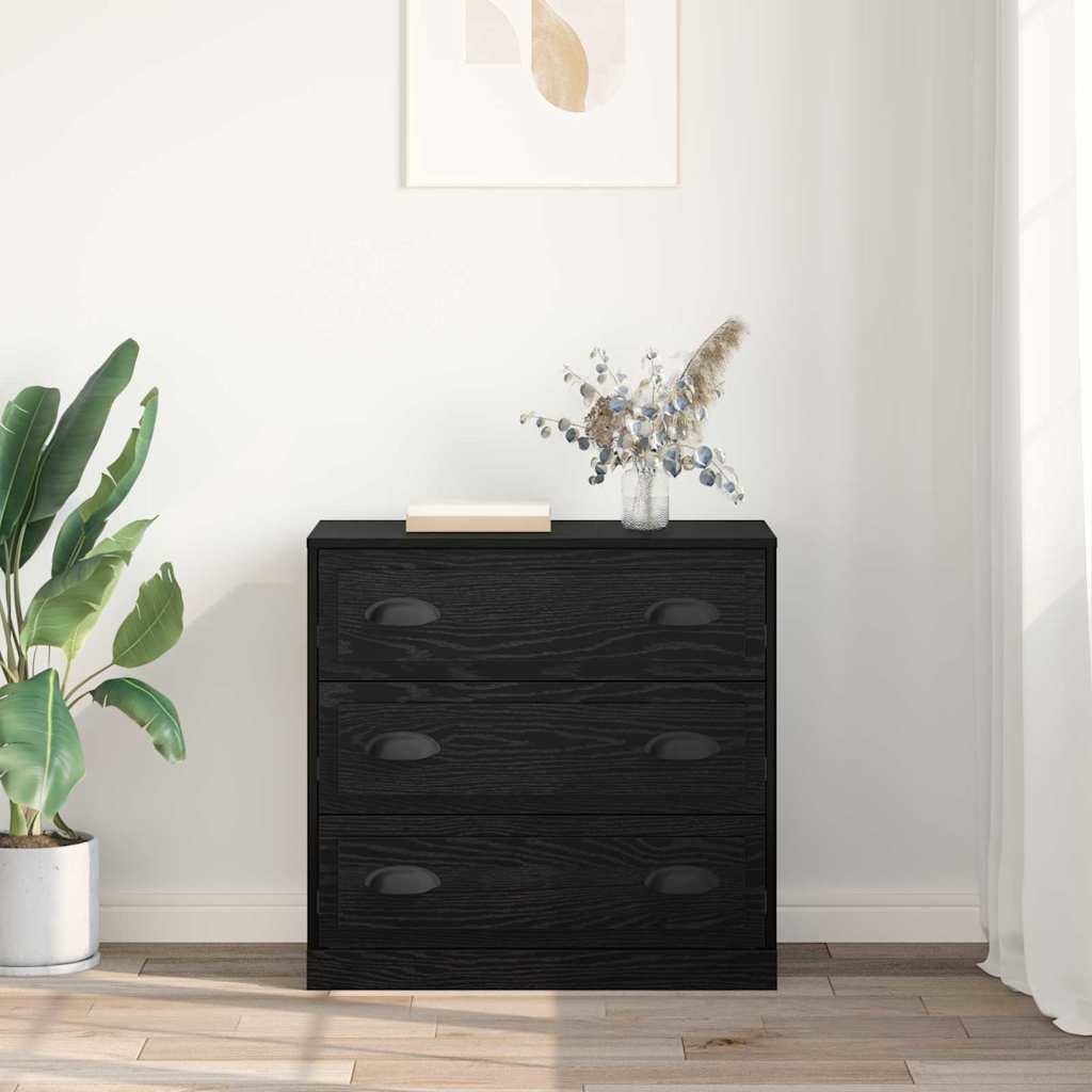 vidaXL Πλαϊνό γραφείο με συρτάρι Μαύρη Οξυά 70 x 35,5 x 67,5 εκ.