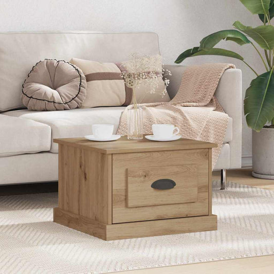 vidaXL Τραπεζάκι σαλονιού με συρτάρι Artisan Oak 50 x 50 x 35 cm