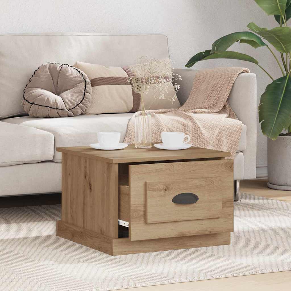 vidaXL Τραπεζάκι σαλονιού με συρτάρι Artisan Oak 50 x 50 x 35 cm