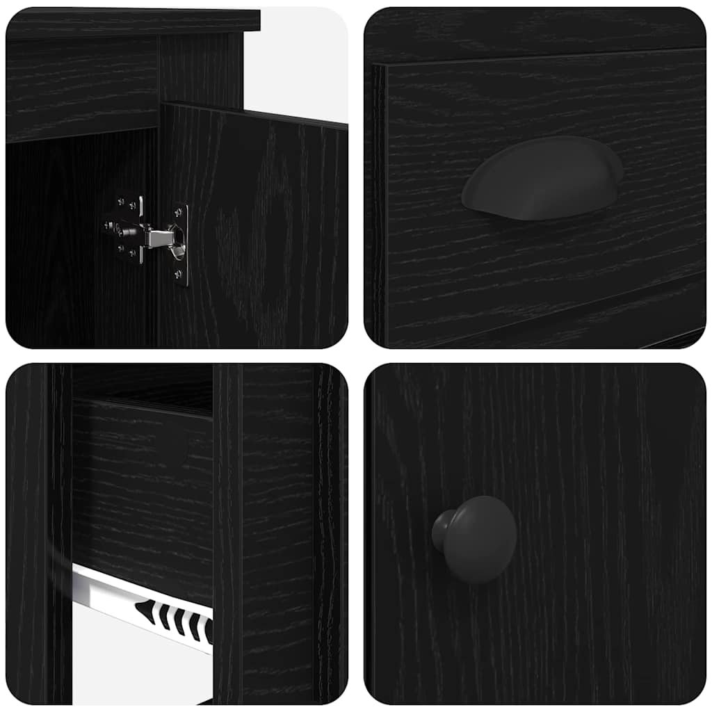 vidaXL Highboard Μαύρη Οξυά 60 x 35,5 x 103,5 εκ. Επεξεργασμένο ξύλο