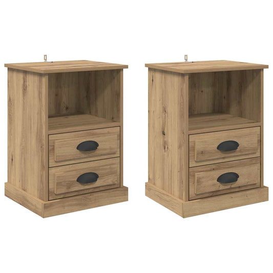 vidaXL Κομοδίνο 2 pcs Artisan Oak 36 x 43 x 60 εκ Επεξεργασμένο ξύλο