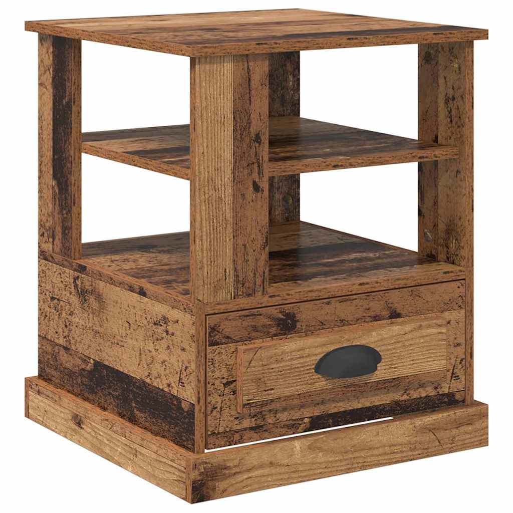 vidaXL Κομοδίνο με ράφι Παλιό ξύλο 50 x 50 x 60 cm Επεξεργασμένο ξύλο