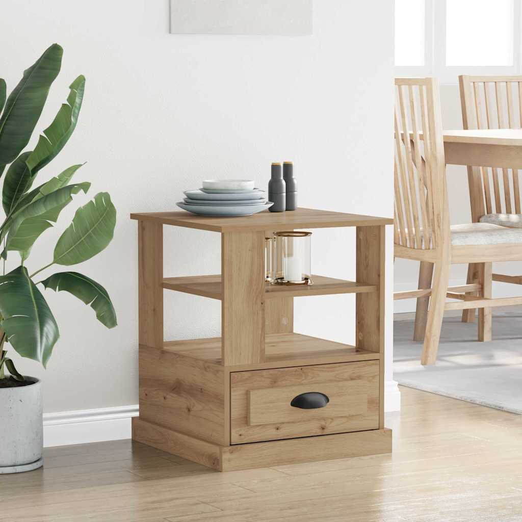 vidaXL Κομοδίνο με ράφι Artisan Oak 50 x 50 x 60 cm Επεξεργασμένο ξύλο