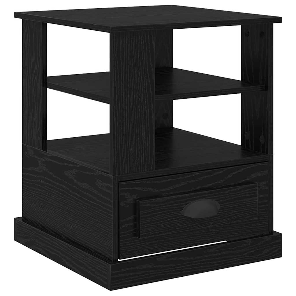 vidaXL Κομοδίνο με ράφι Μαύρη Οξυά 50 x 50 x 60 cm Επεξεργασμένο ξύλο