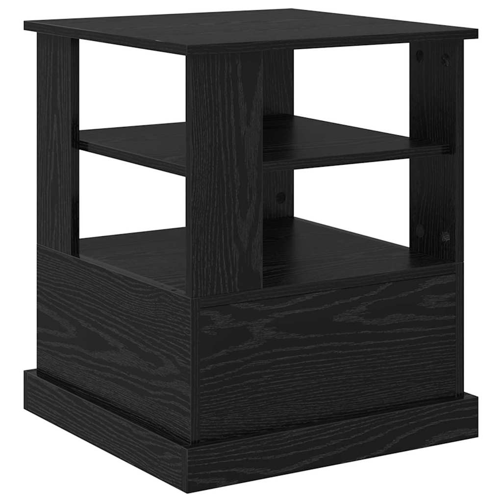 vidaXL Κομοδίνο με ράφι Μαύρη Οξυά 50 x 50 x 60 cm Επεξεργασμένο ξύλο