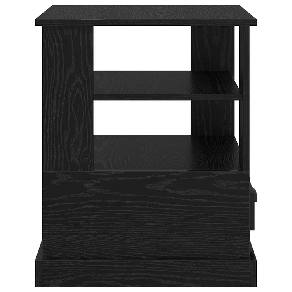 vidaXL Κομοδίνο με ράφι Μαύρη Οξυά 50 x 50 x 60 cm Επεξεργασμένο ξύλο