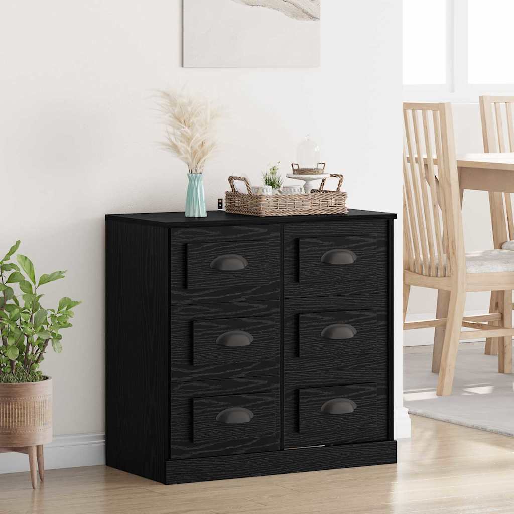 vidaXL Πλαϊνό γραφείο με συρτάρι Μαύρη Οξυά 70 x 35,5 x 67,5 εκ.