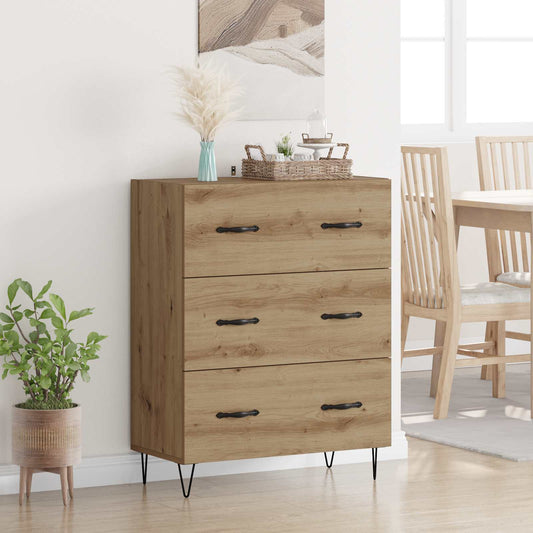 vidaXL Πλαϊνό γραφείο με συρτάρι Artisan Oak 69,5 x 34 x 90 εκ.