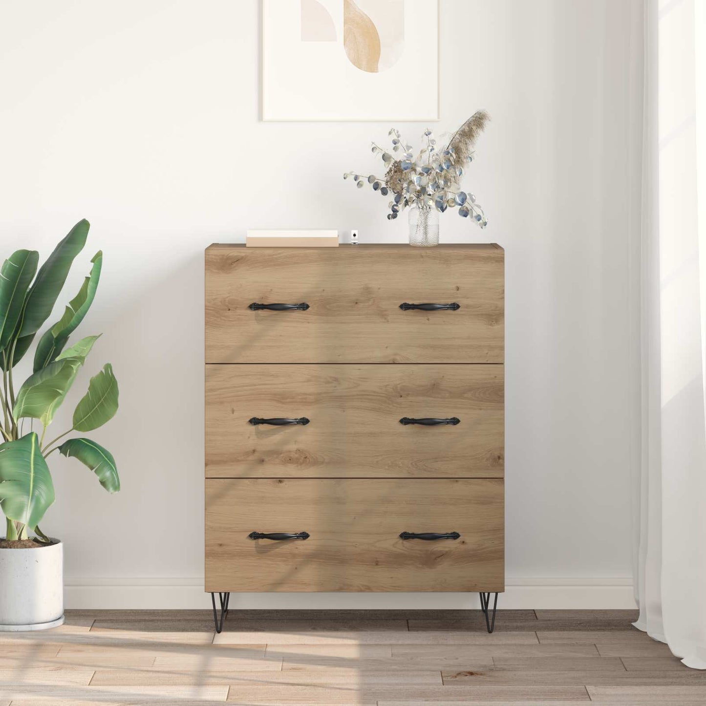 vidaXL Πλαϊνό γραφείο με συρτάρι Artisan Oak 69,5 x 34 x 90 εκ.