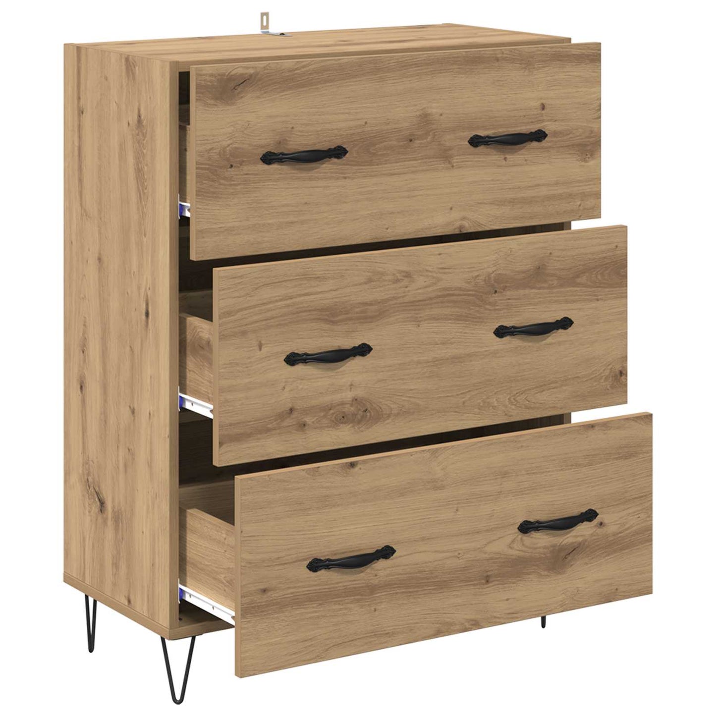 vidaXL Πλαϊνό γραφείο με συρτάρι Artisan Oak 69,5 x 34 x 90 εκ.