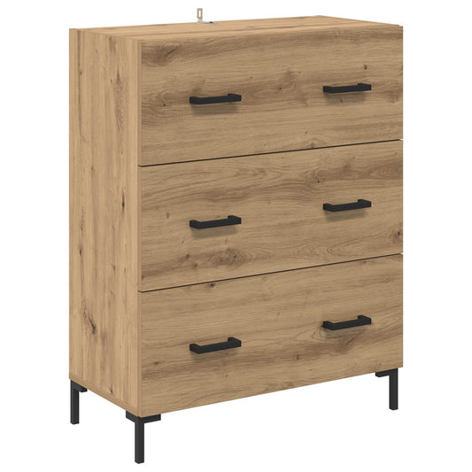 vidaXL Πλαϊνό γραφείο με συρτάρι Artisan Oak 69,5 x 34 x 90 εκ.