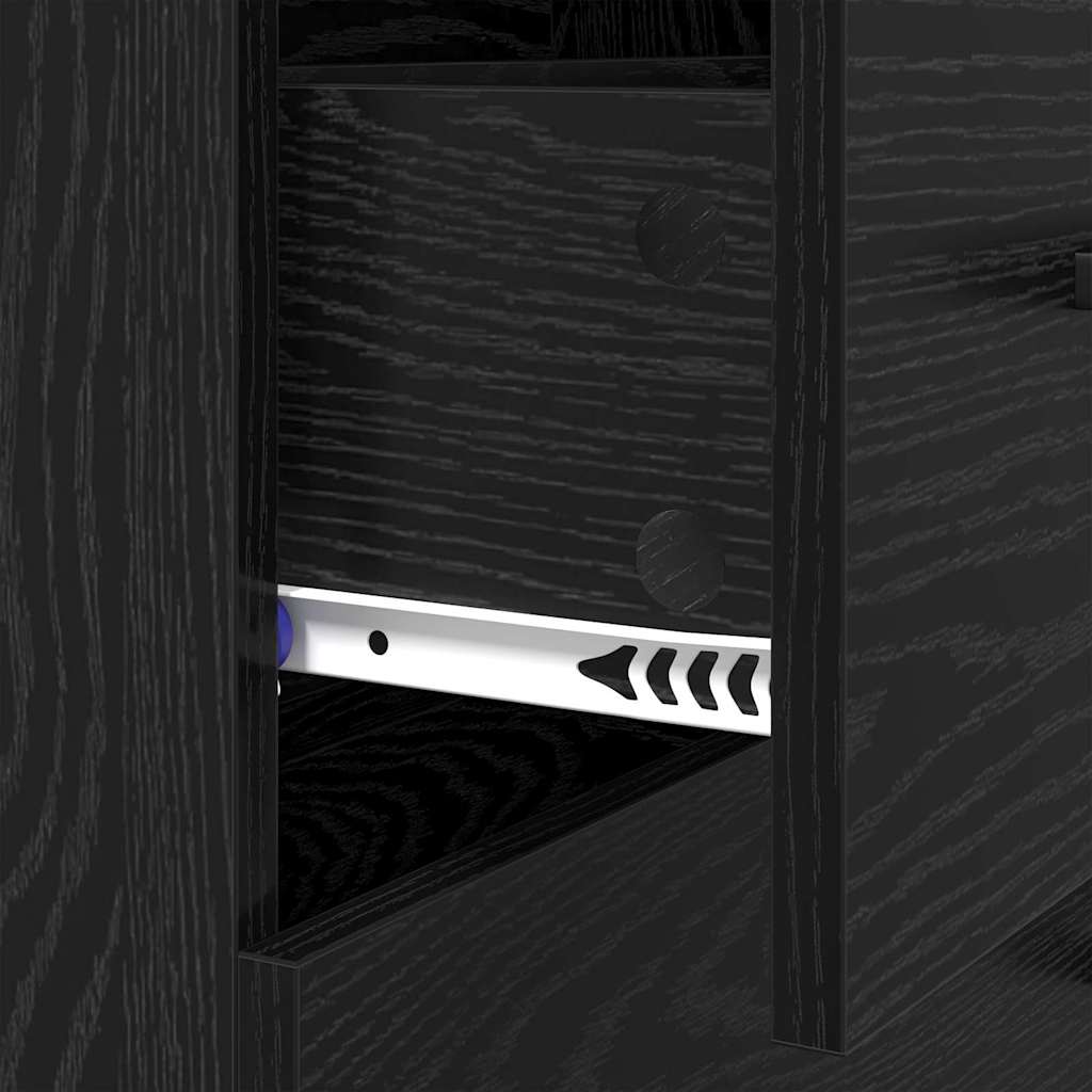 vidaXL Πλαϊνό γραφείο με συρτάρι Μαύρη Οξυά 69,5 x 34 x 90 εκ.