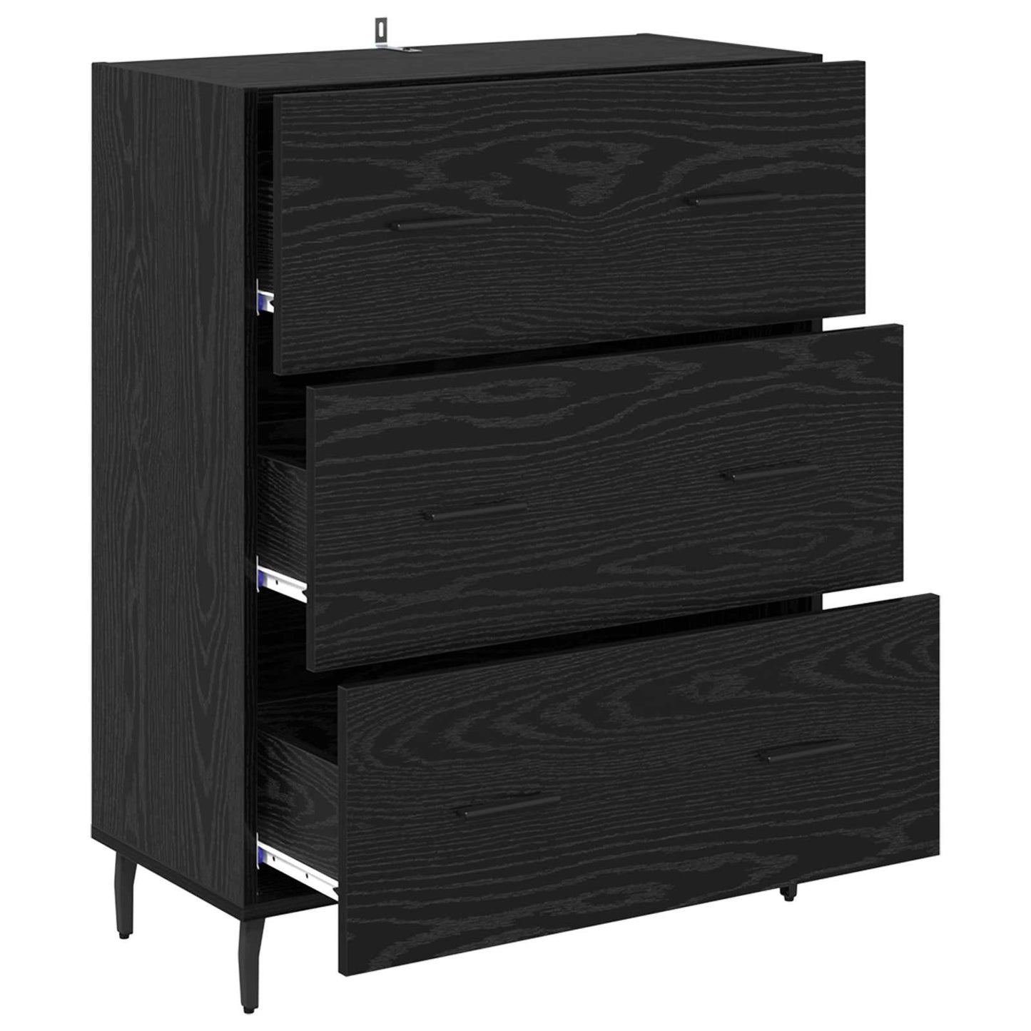 vidaXL Πλαϊνό γραφείο με συρτάρι Μαύρη Οξυά 69,5 x 34 x 90 εκ.