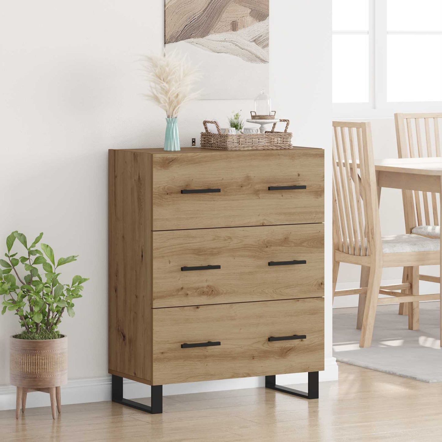 vidaXL Πλαϊνό γραφείο με συρτάρι Artisan Oak 69,5 x 34 x 90 εκ.