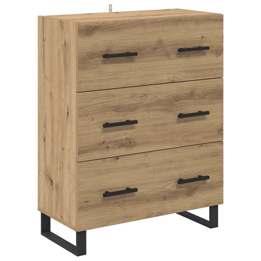 vidaXL Πλαϊνό γραφείο με συρτάρι Artisan Oak 69,5 x 34 x 90 εκ.