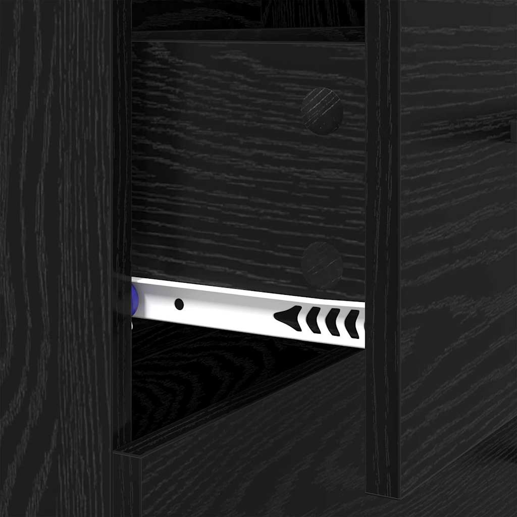 vidaXL Πλαϊνό γραφείο με συρτάρι Μαύρη Οξυά 69,5 x 34 x 90 εκ.