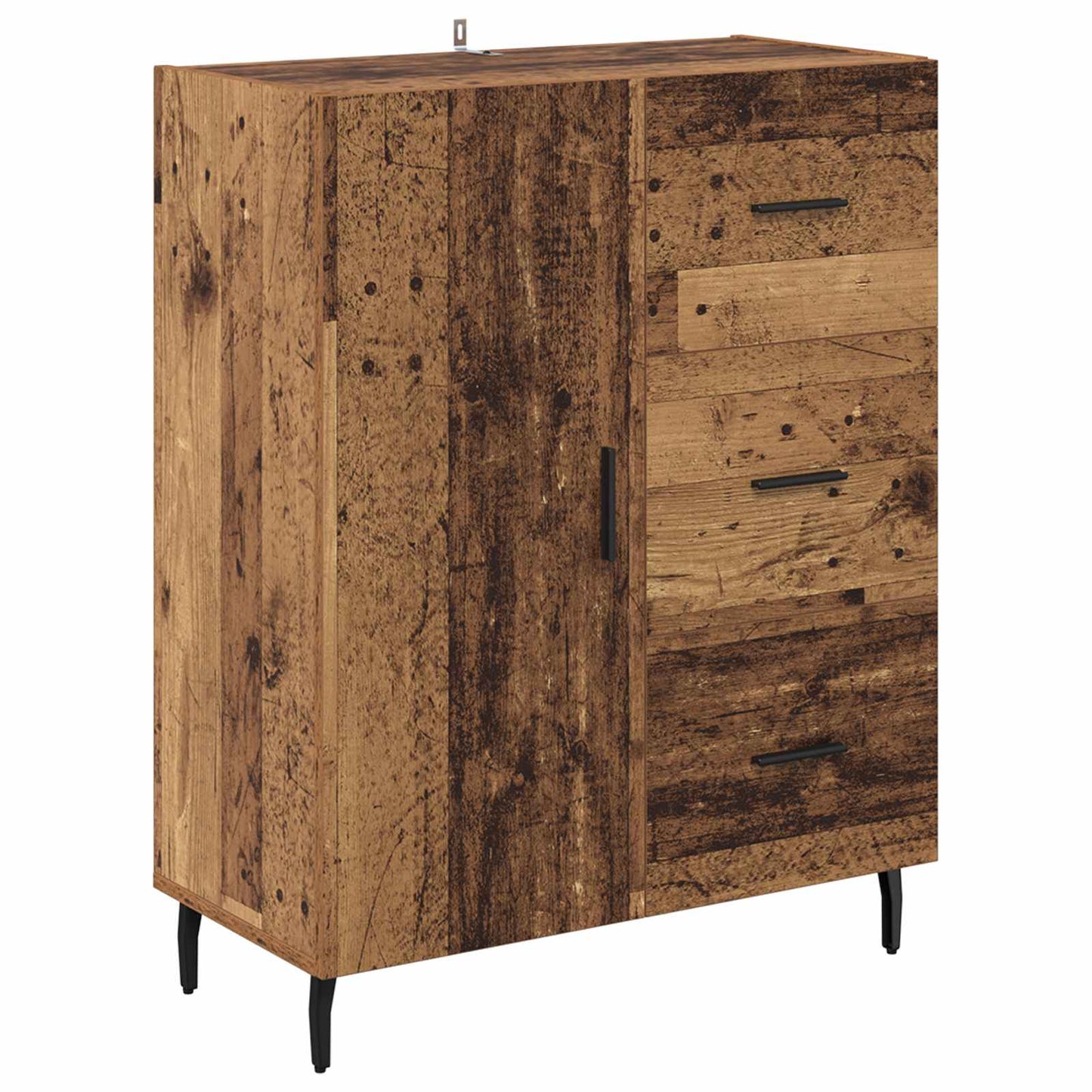 vidaXL Πλαϊνό γραφείο με συρτάρι Παλιό Ξύλο 69,5 x 34 x 90 εκ.