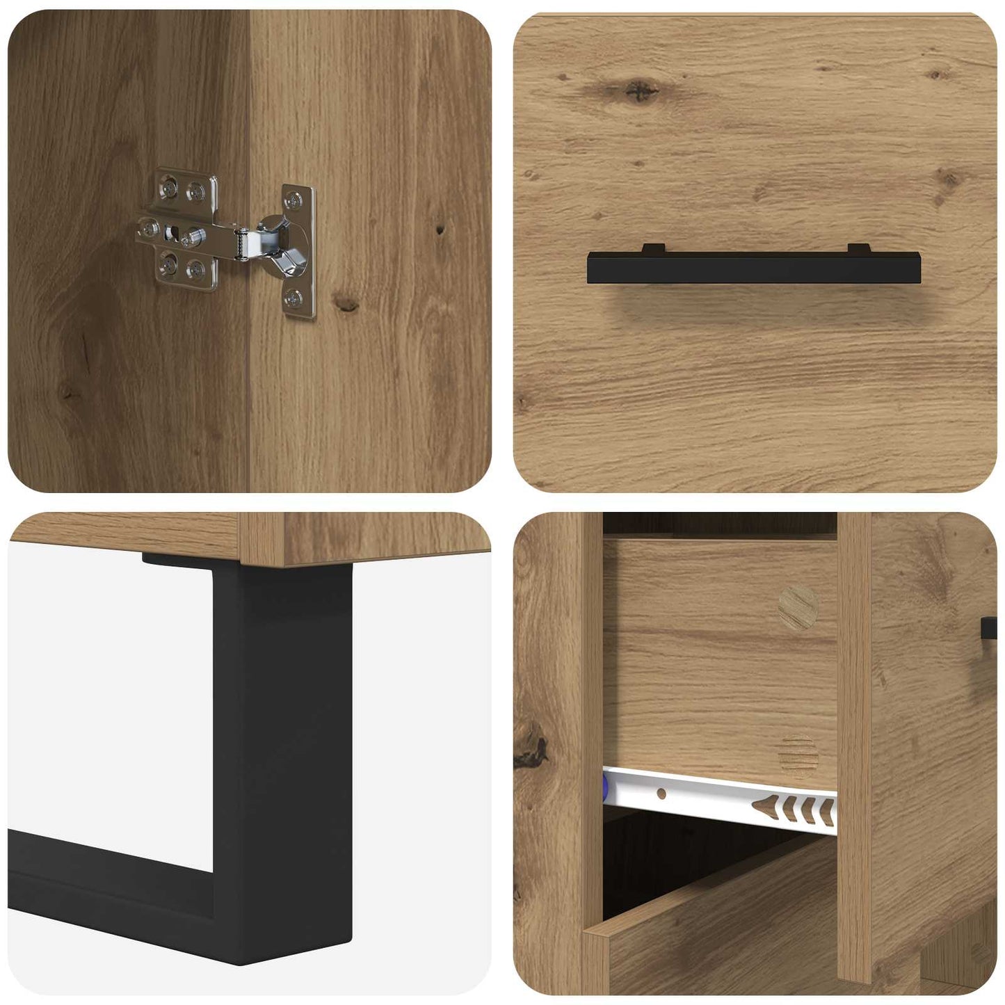vidaXL Πλαϊνό γραφείο με συρτάρι Artisan Oak 69,5 x 34 x 90 εκ.