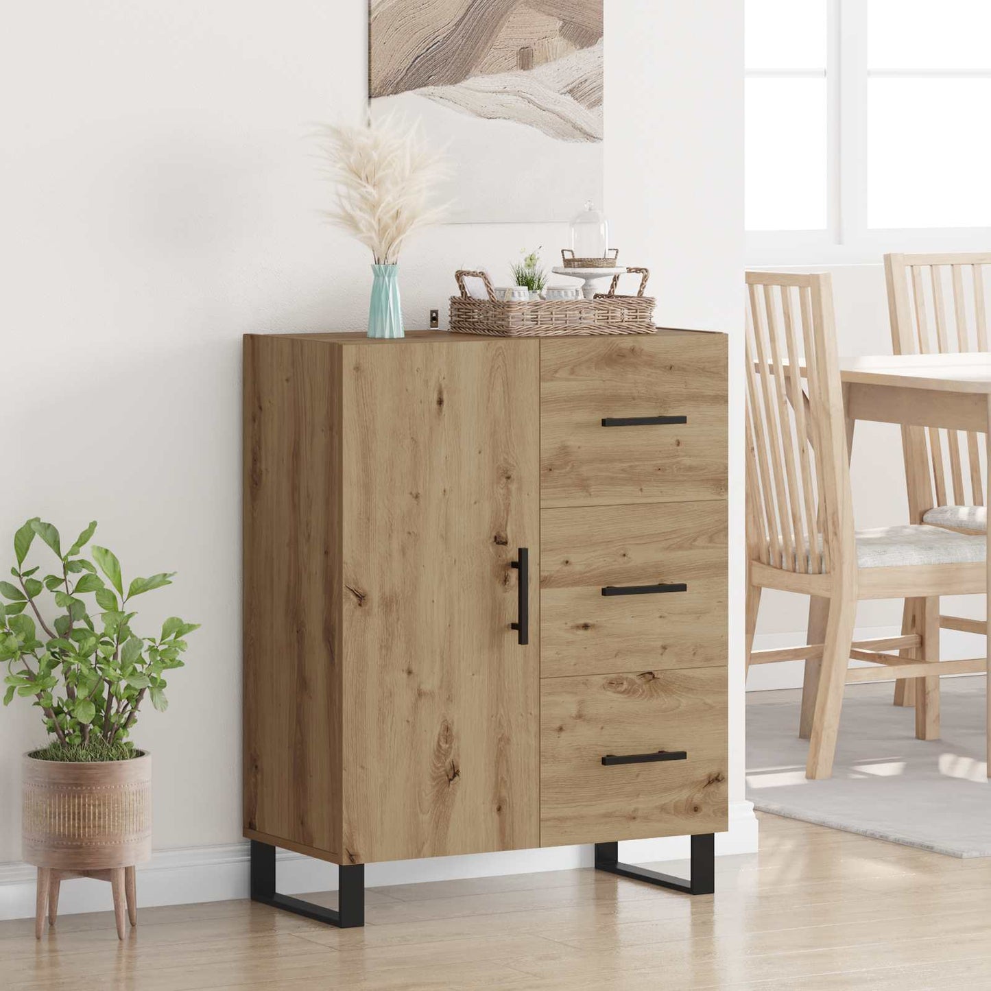 vidaXL Πλαϊνό γραφείο με συρτάρι Artisan Oak 69,5 x 34 x 90 εκ.