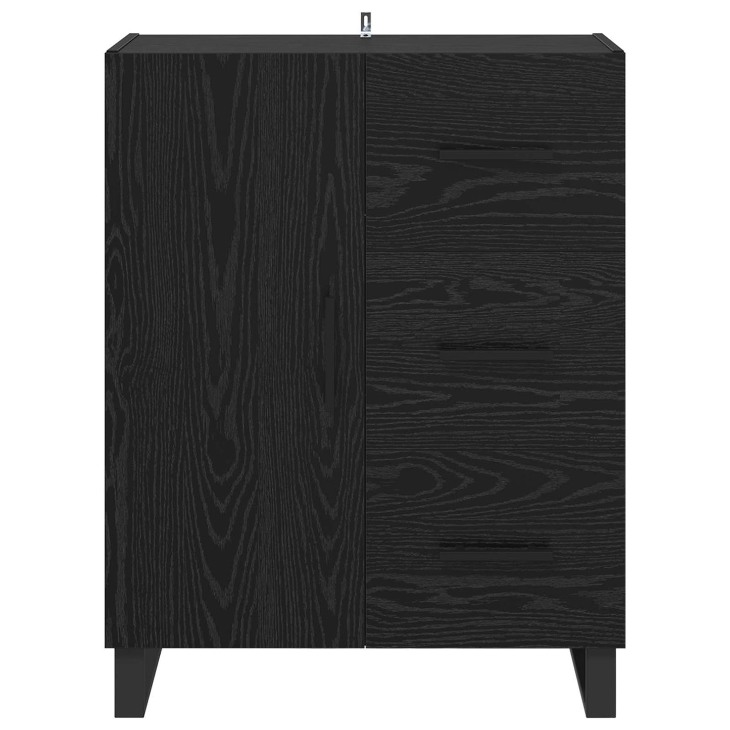 vidaXL Πλαϊνό γραφείο με συρτάρι Μαύρη Οξυά 69,5 x 34 x 90 εκ.