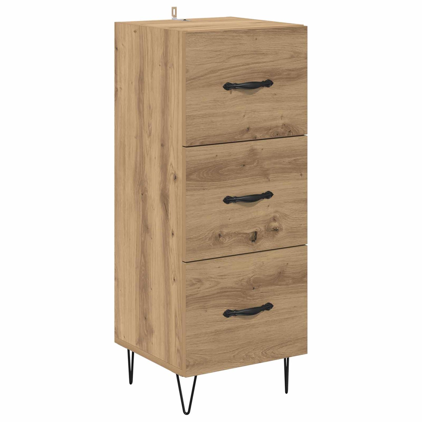 vidaXL Πλαϊνό γραφείο με συρτάρι artisan δρυς 34 x 34.5 x 90 εκ