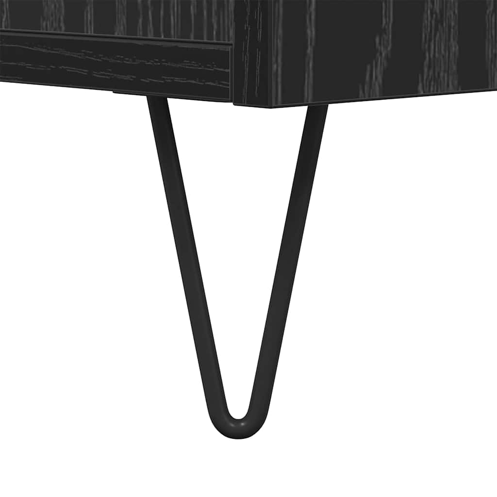 vidaXL Πλαϊνό γραφείο Μαύρη δρυς 34 x 34.5 x 90 εκ Επεξεργασμένο ξύλο