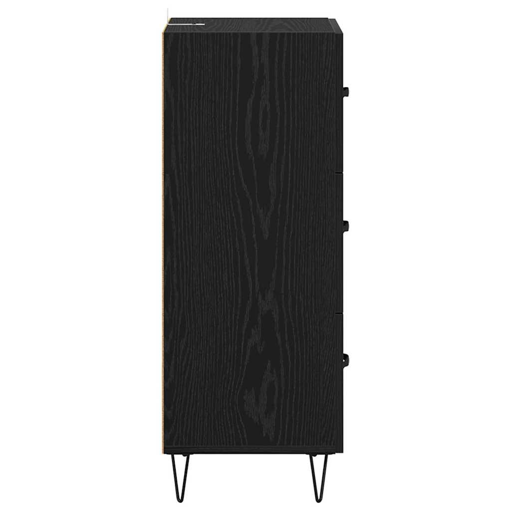 vidaXL Πλαϊνό γραφείο Μαύρη δρυς 34 x 34.5 x 90 εκ Επεξεργασμένο ξύλο