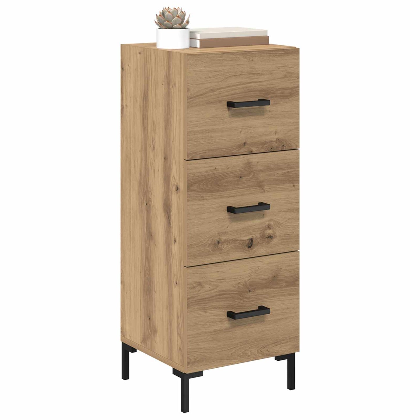 vidaXL Πλαϊνό γραφείο με συρτάρι Artisan Oak 34,5 x 34 x 90 εκ.