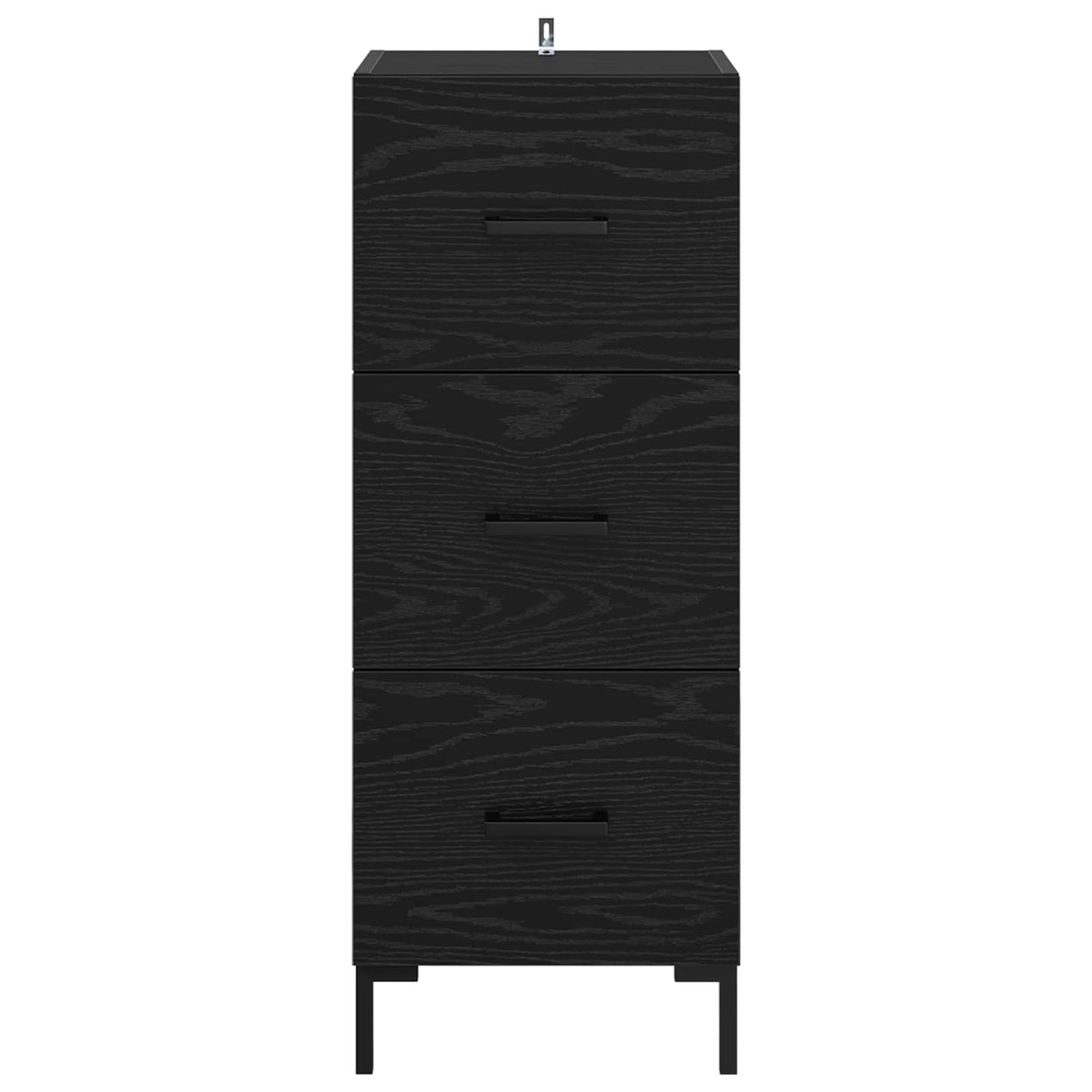 vidaXL Πλαϊνό γραφείο Μαύρη Οξυά 34,5 x 34 x 90 εκ. Επεξεργασμένο ξύλο