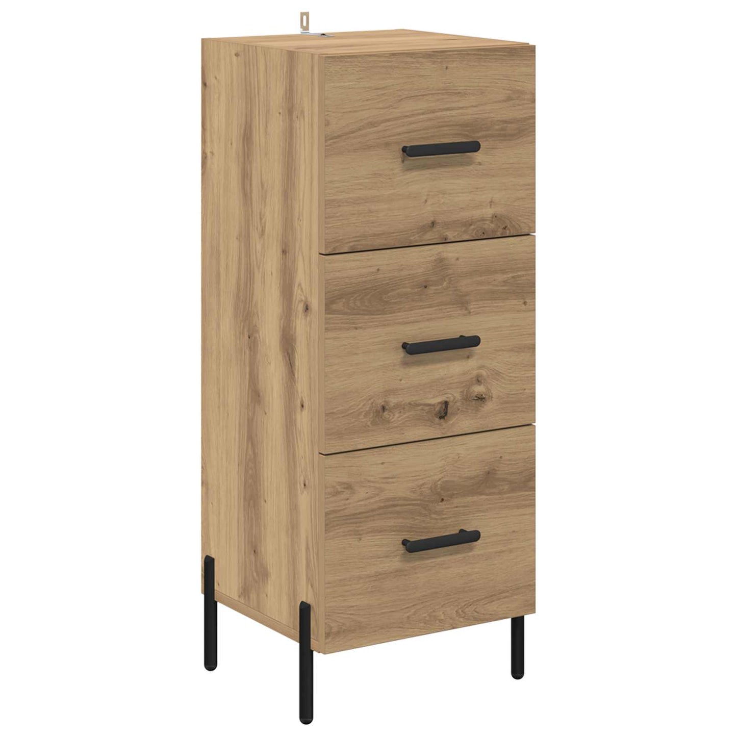 vidaXL Πλαϊνό γραφείο με συρτάρι artisan δρυς 34 x 34.5 x 90 εκ