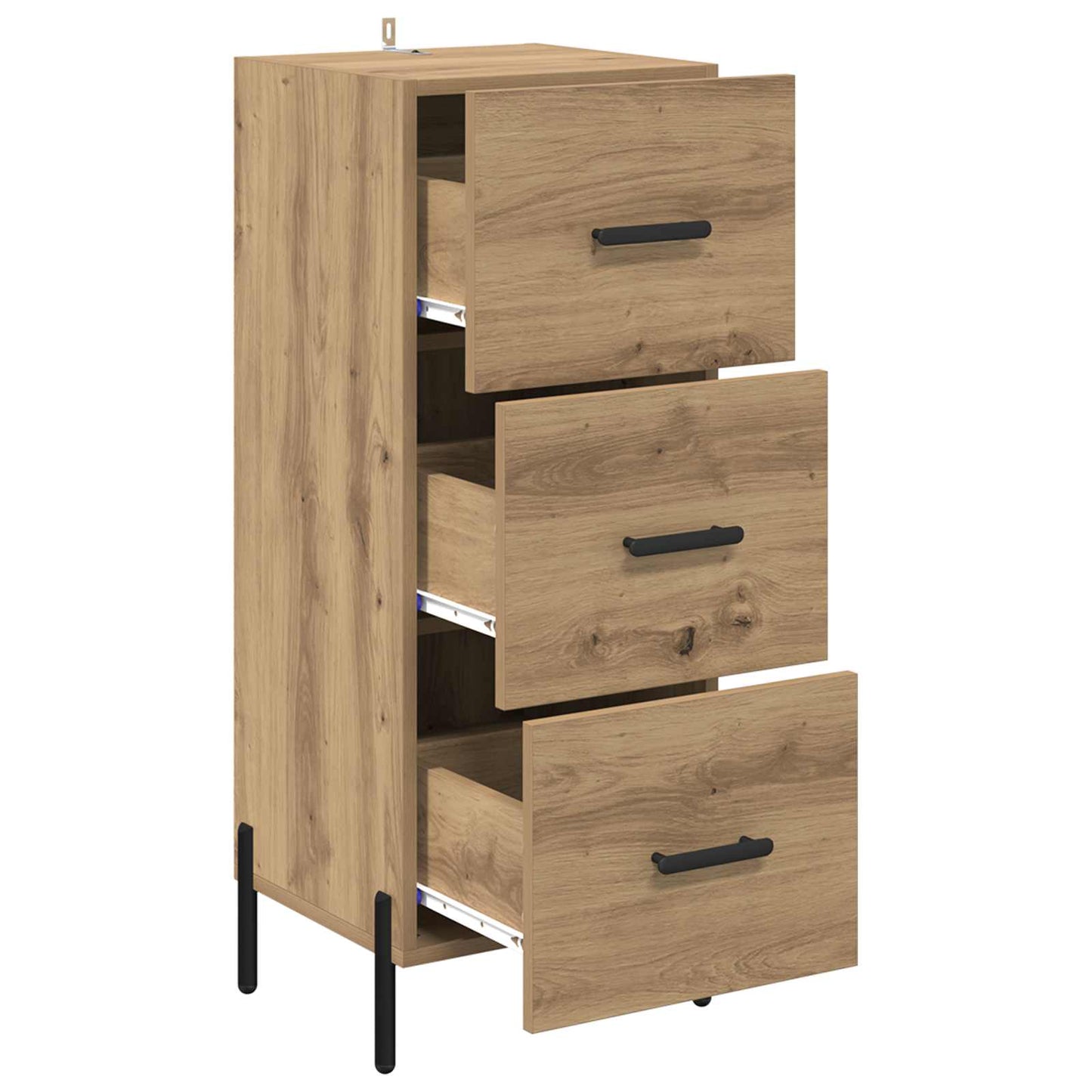 vidaXL Πλαϊνό γραφείο με συρτάρι artisan δρυς 34 x 34.5 x 90 εκ