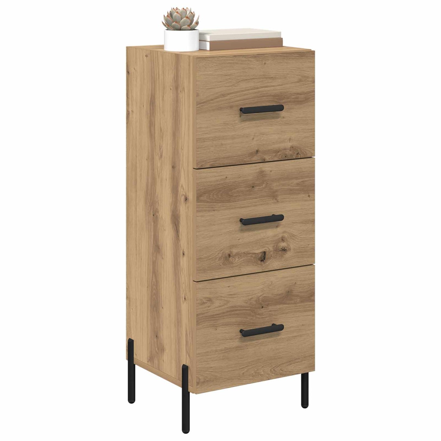 vidaXL Πλαϊνό γραφείο με συρτάρι artisan δρυς 34 x 34.5 x 90 εκ
