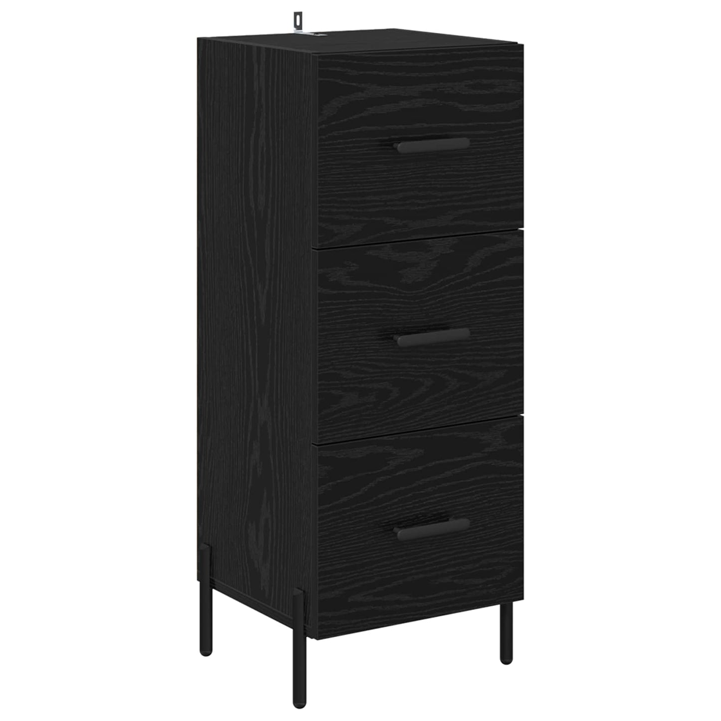 vidaXL Πλαϊνό γραφείο Μαύρη δρυς 34 x 34.5 x 90 εκ Επεξεργασμένο ξύλο