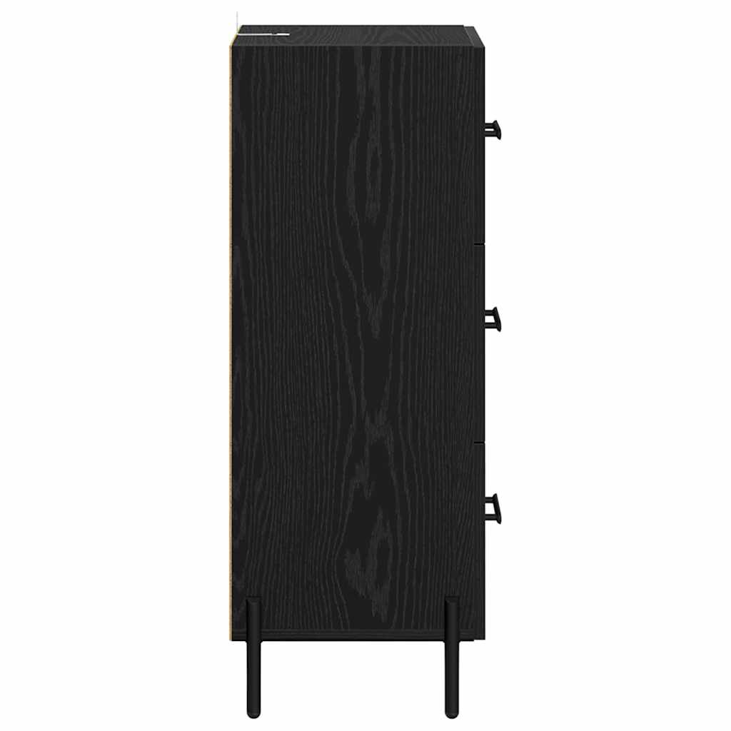 vidaXL Πλαϊνό γραφείο Μαύρη δρυς 34 x 34.5 x 90 εκ Επεξεργασμένο ξύλο