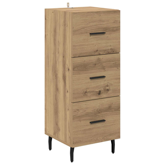 vidaXL Πλαϊνό γραφείο με συρτάρι artisan δρυς 34 x 34.5 x 90 εκ