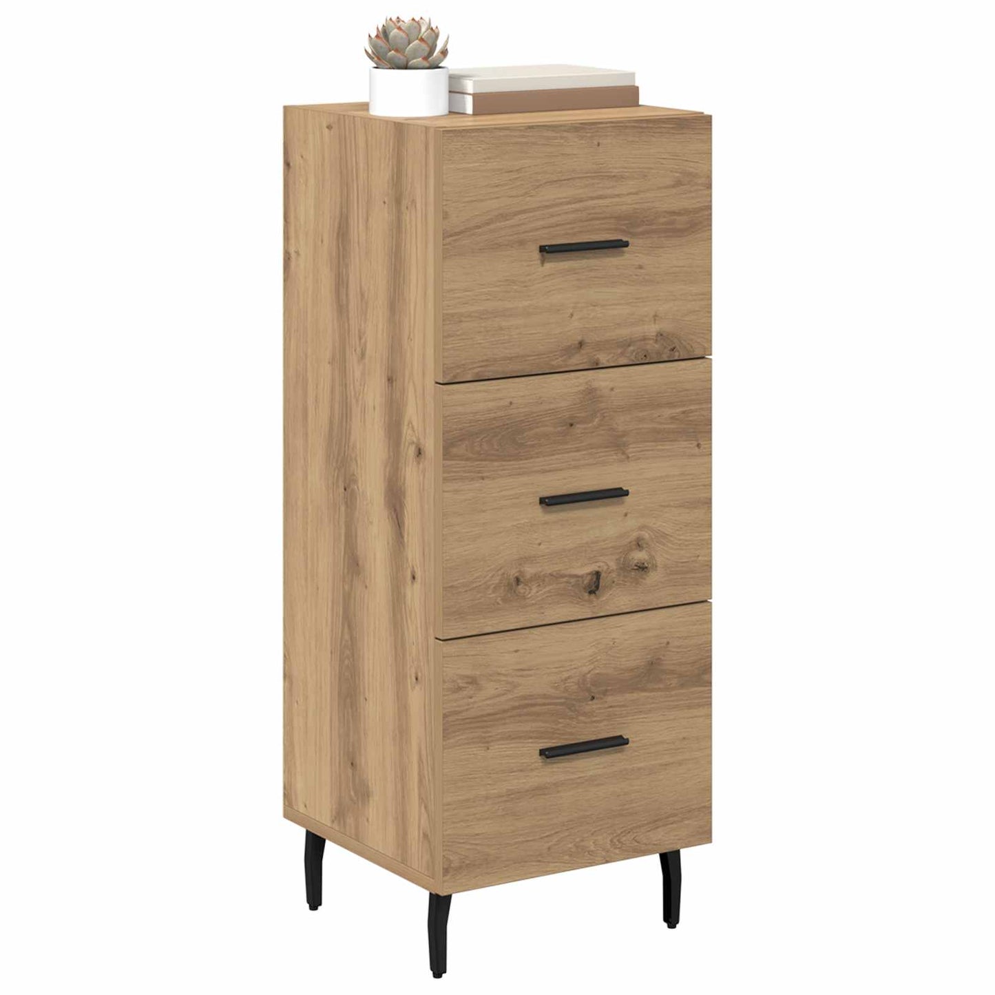 vidaXL Πλαϊνό γραφείο με συρτάρι artisan δρυς 34 x 34.5 x 90 εκ