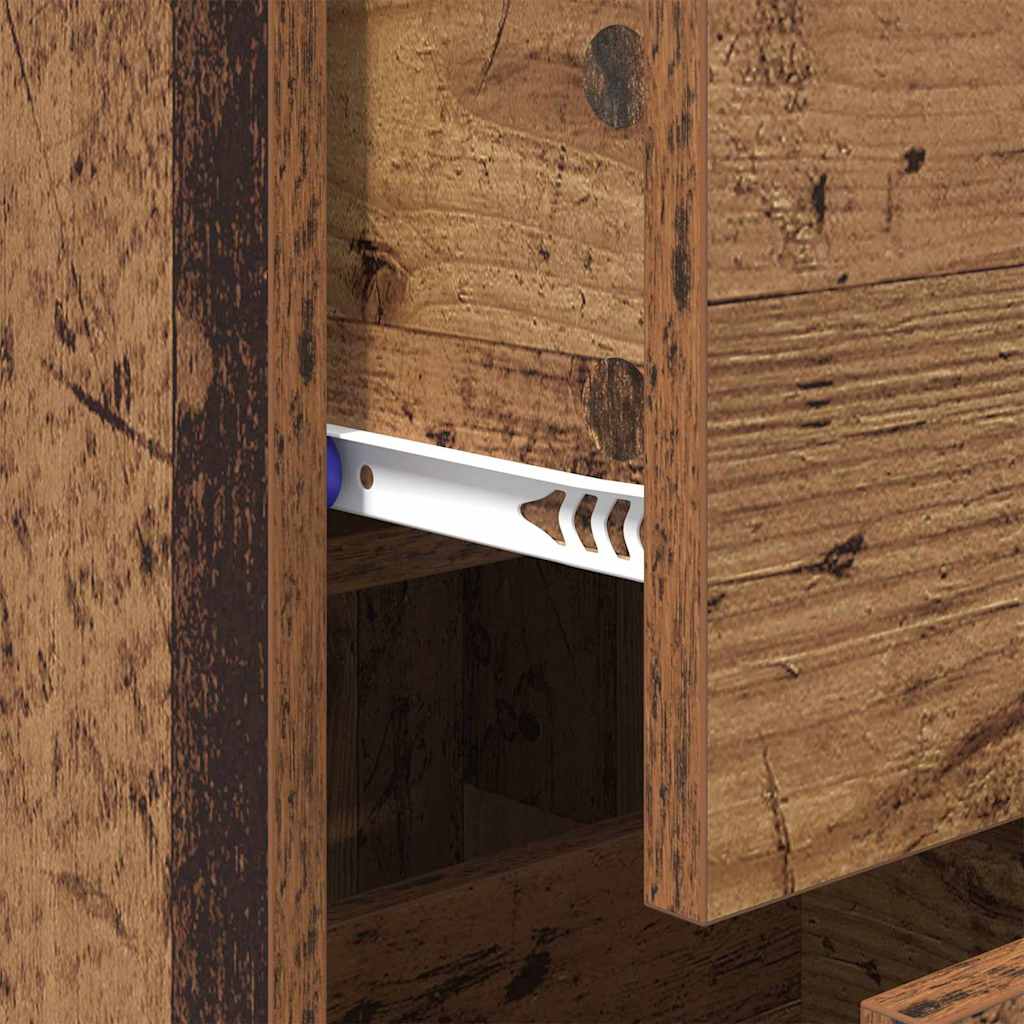 vidaXL Πλαϊνό γραφείο με συρτάρι Παλιό Ξύλο 34,5 x 34 x 90 εκ.