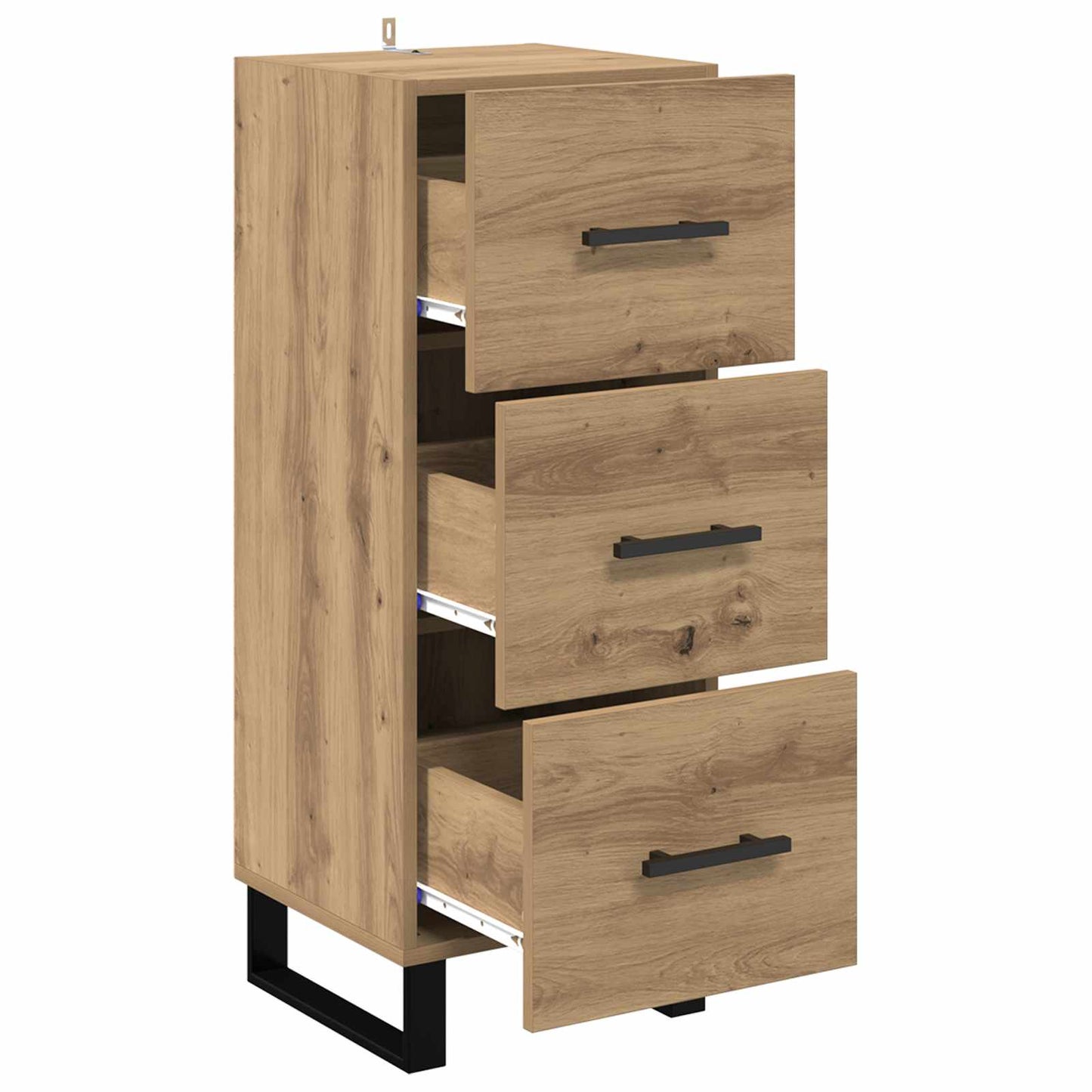 vidaXL Πλαϊνό γραφείο με συρτάρι Artisan Oak 34,5 x 34 x 90 εκ.