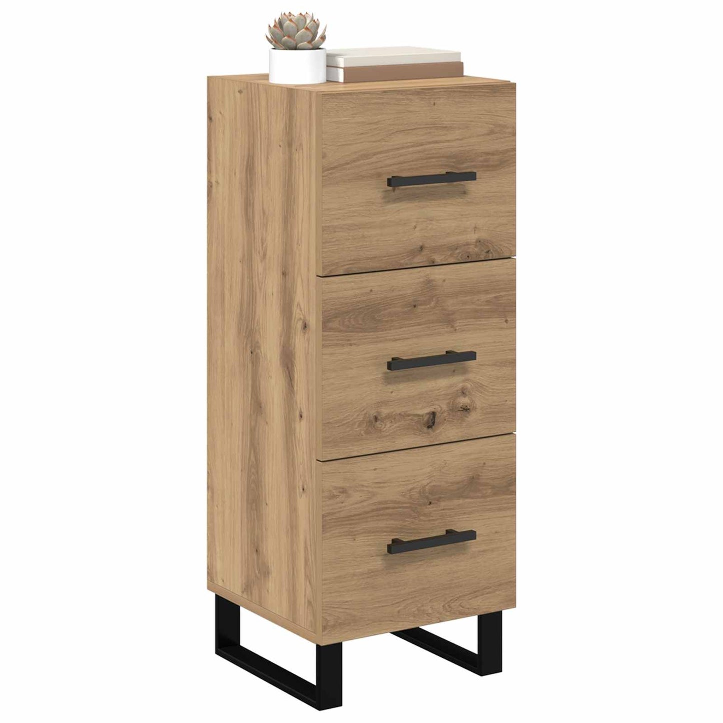 vidaXL Πλαϊνό γραφείο με συρτάρι Artisan Oak 34,5 x 34 x 90 εκ.
