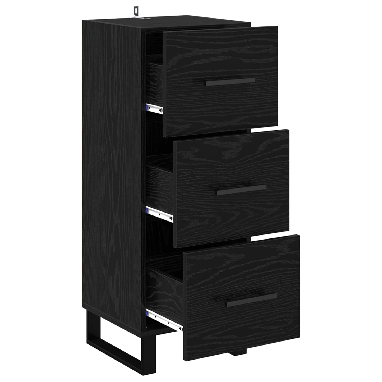 vidaXL Πλαϊνό γραφείο με συρτάρι Μαύρη Οξυά 34,5 x 34 x 90 εκ.