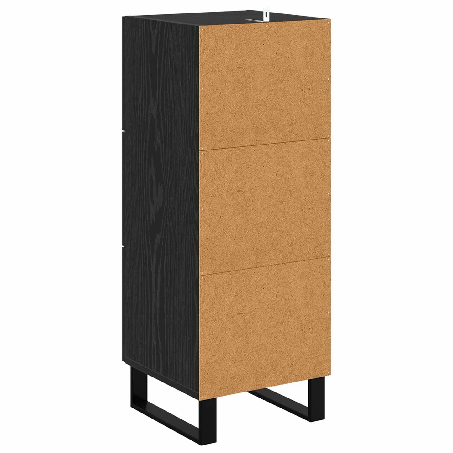 vidaXL Πλαϊνό γραφείο με συρτάρι Μαύρη Οξυά 34,5 x 34 x 90 εκ.