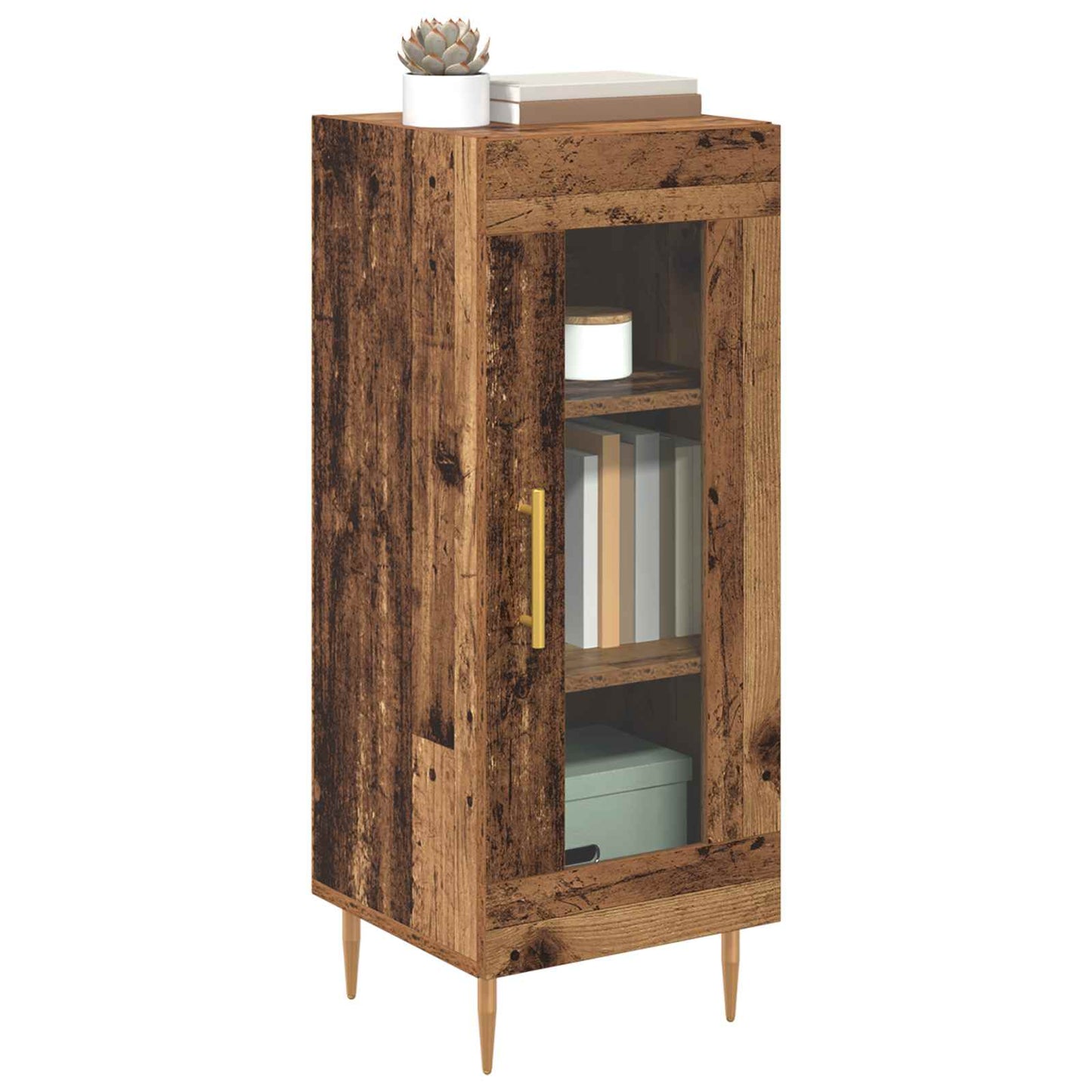 vidaXL Πλαϊνό γραφείο Παλαιό ξύλο 34 x 34.5 x 90 εκ Επεξεργασμένο ξύλο