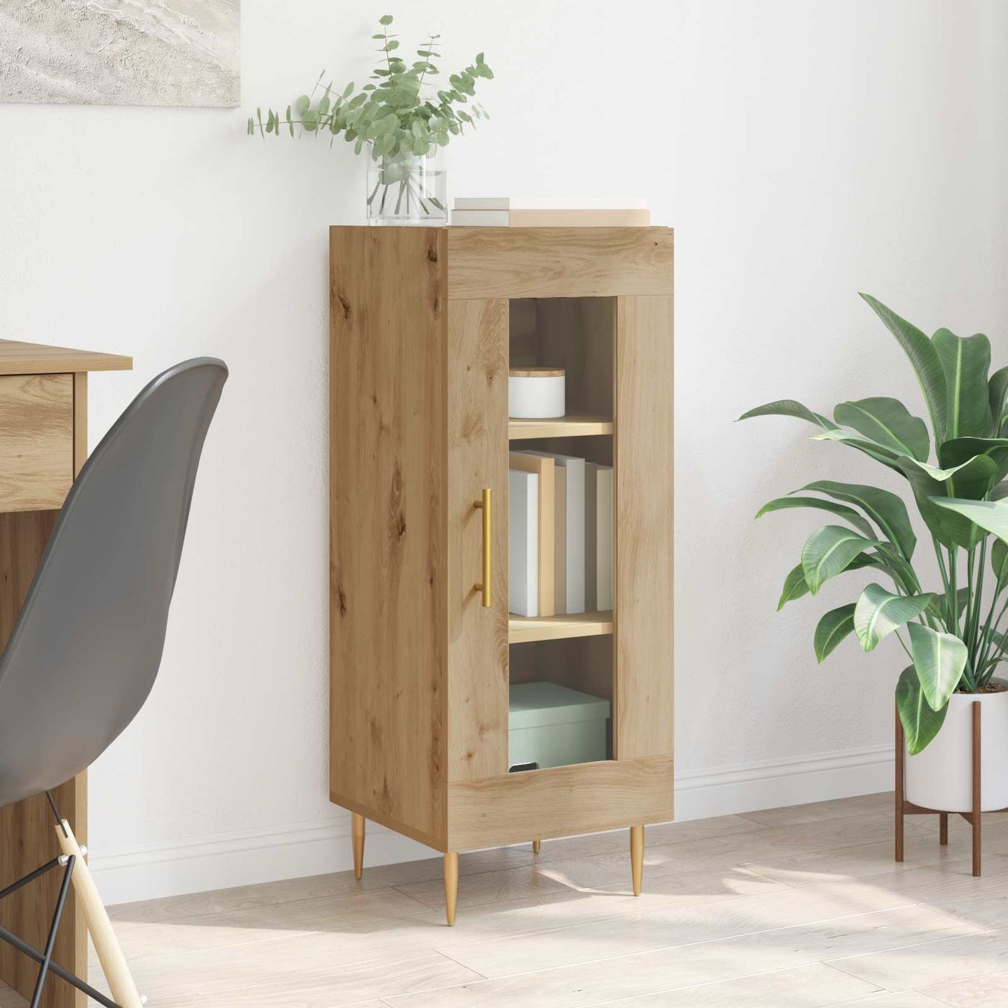 vidaXL Πλαϊνό γραφείο artisan δρυς 34 x 34.5 x 90 εκ