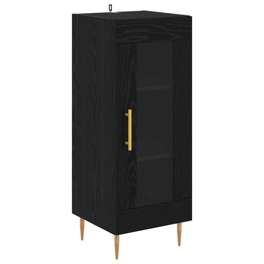 vidaXL Πλαϊνό γραφείο Μαύρη δρυς 34 x 34.5 x 90 εκ Επεξεργασμένο ξύλο