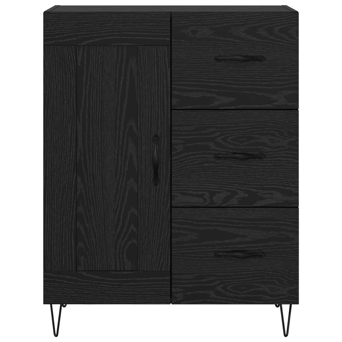 vidaXL Πλαϊνό γραφείο με συρτάρι Μαύρη Δρυς 69,5 x 34 x 90 εκ.