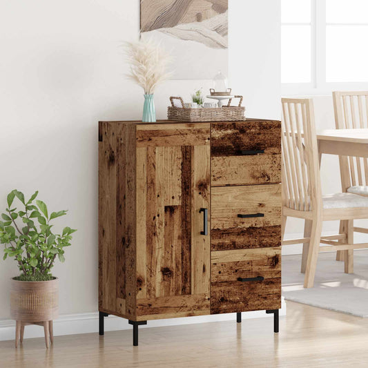 vidaXL Πλαϊνό γραφείο με συρτάρι Παλαιό ξύλο 69.5 x 34 x 90 εκ.