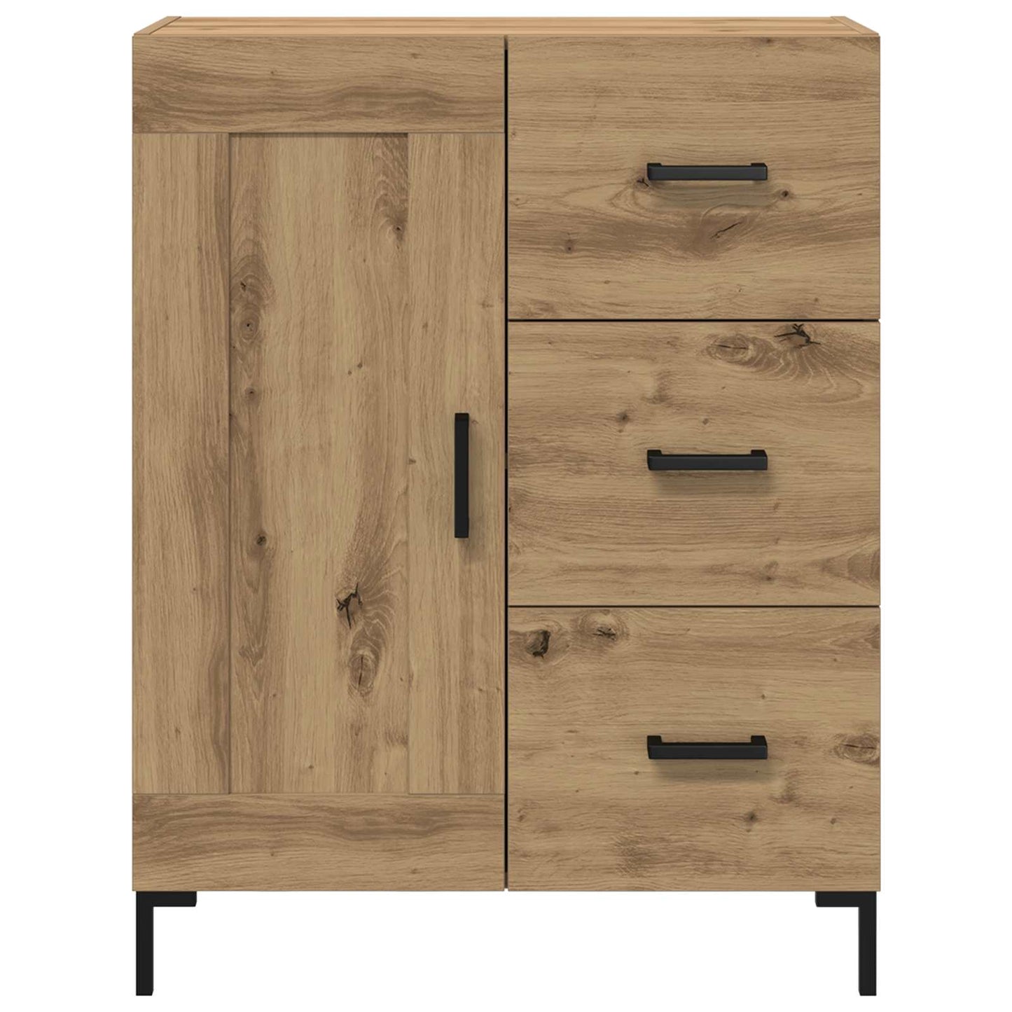 vidaXL Πλαϊνό γραφείο με συρτάρι artisan δρυς 69.5 x 34 x 90 εκ.