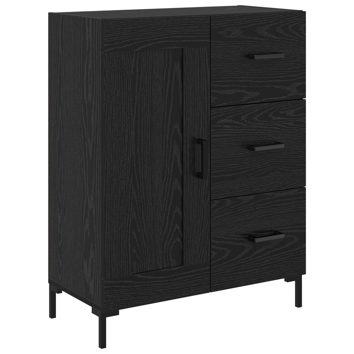 vidaXL Πλαϊνό γραφείο Μαύρη δρυς 69.5 x 34 x 90 εκ. Επεξεργασμένο ξύλο