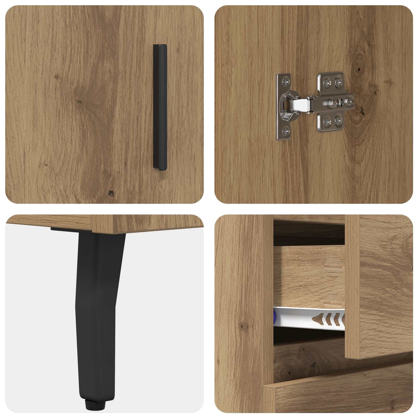 vidaXL Πλαϊνό γραφείο με συρτάρι Artisan Oak 69,5 x 34 x 90 εκ.