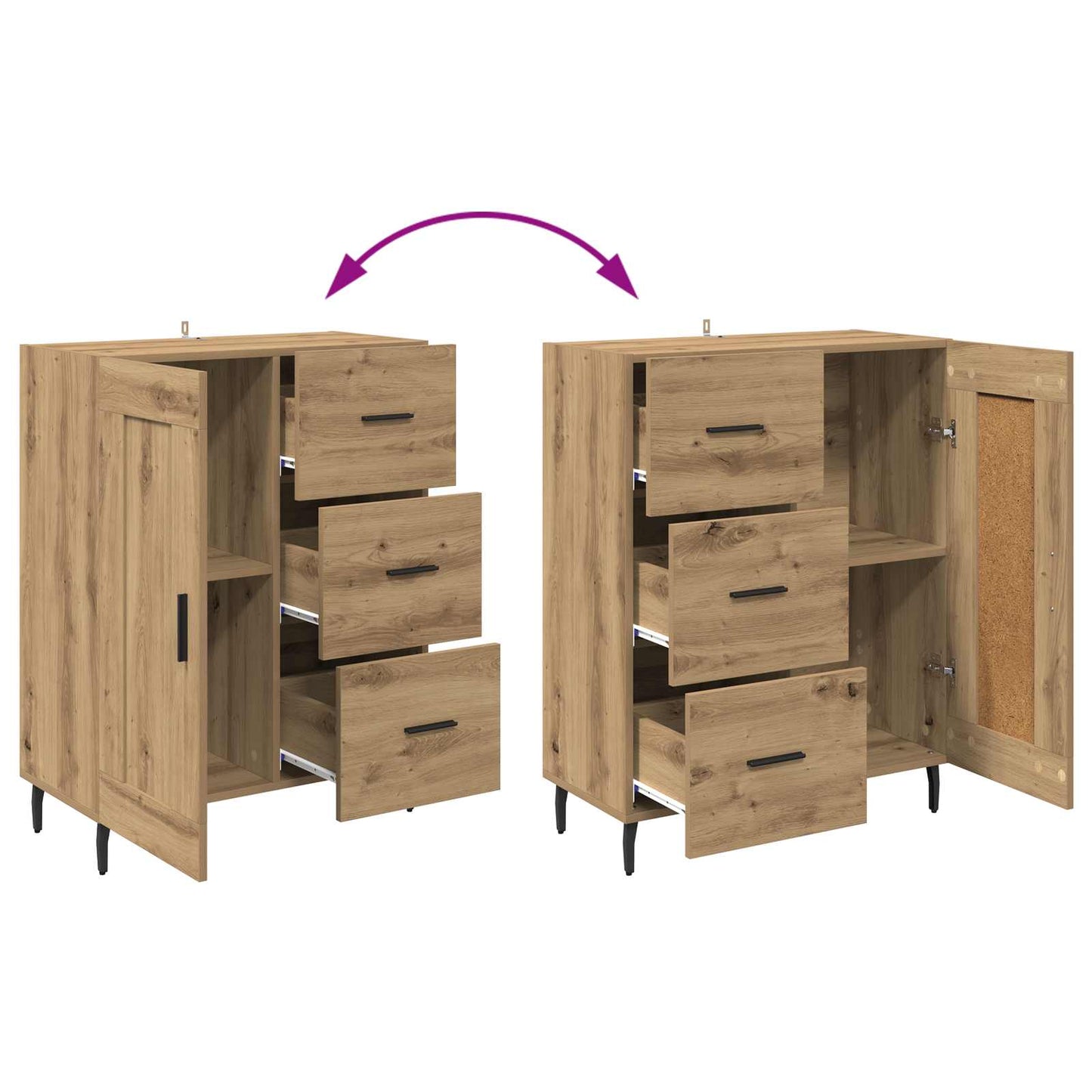 vidaXL Πλαϊνό γραφείο με συρτάρι Artisan Oak 69,5 x 34 x 90 εκ.